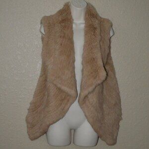 NWOT $1250 Sz 40 6 Yves Salomon Camel Rabbit Fur Vest
